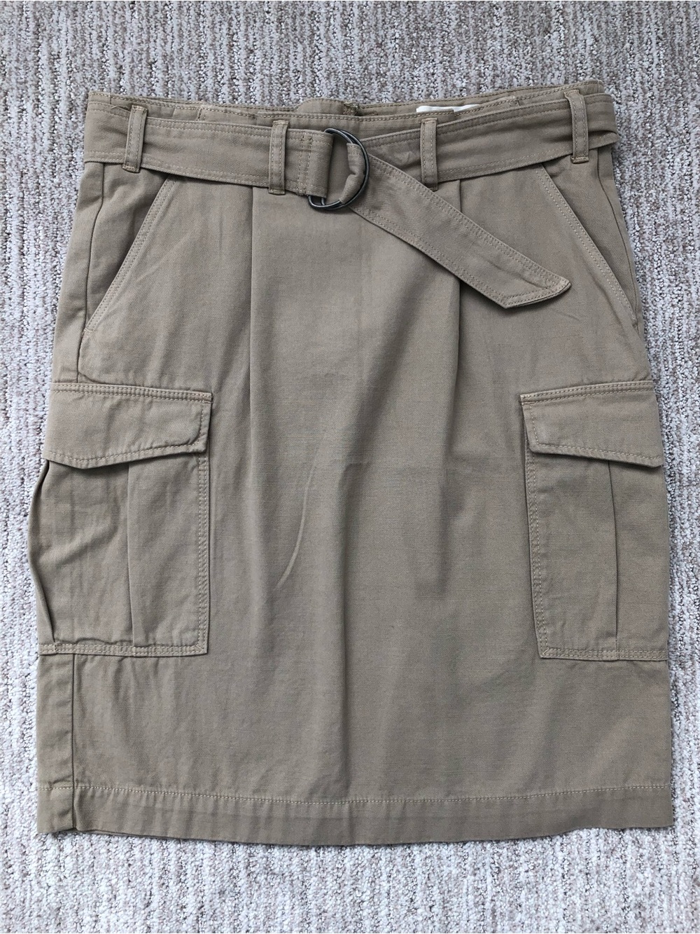 H&M Khaki Cargo Pencil Skirt with Belt 6 NWT
